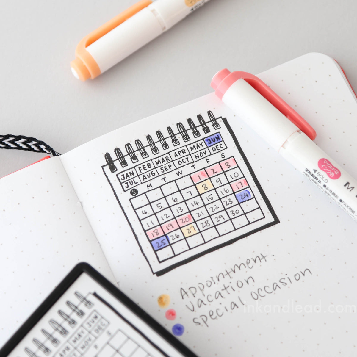 Midori Paintable Stamp Calendar