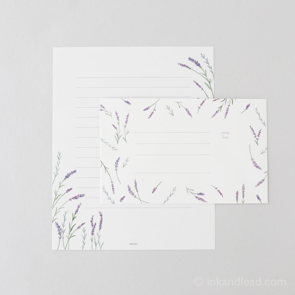 Midori Letter Set Four Seasons - Floral - Lavender