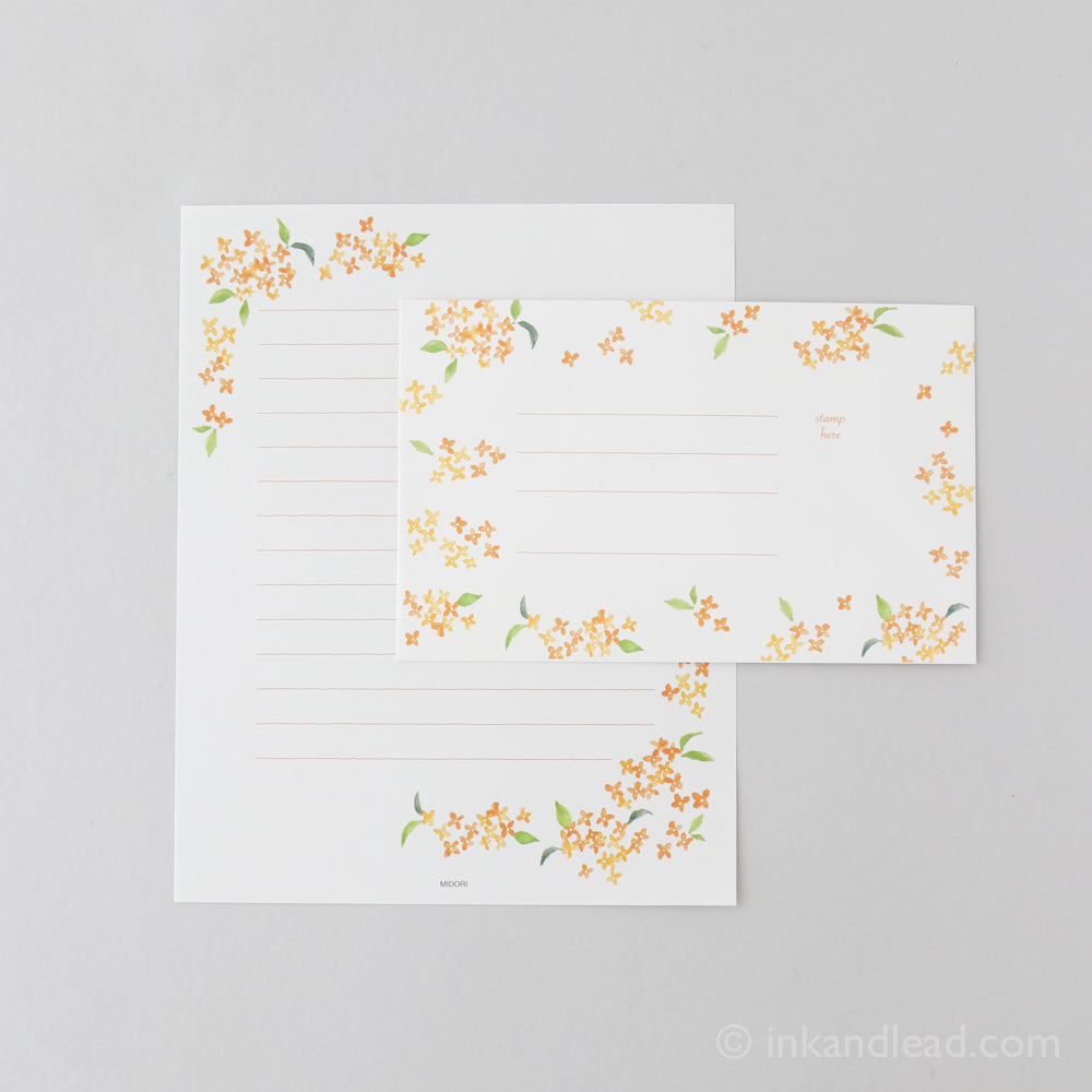 Midori Letter Set Four Seasons - Floral - Orange Blossoms