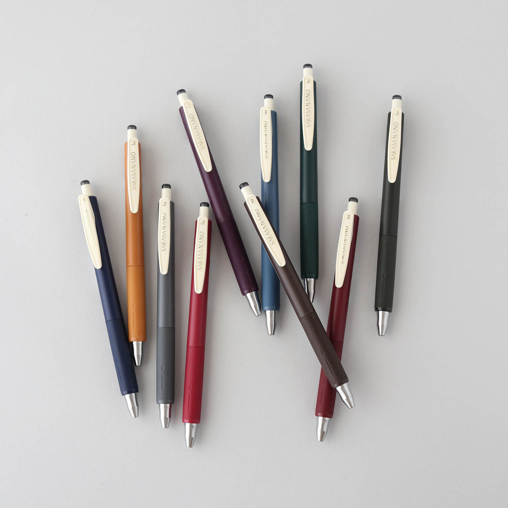 Zebra Sarasa Nano Gel Pens - Vintage Colors