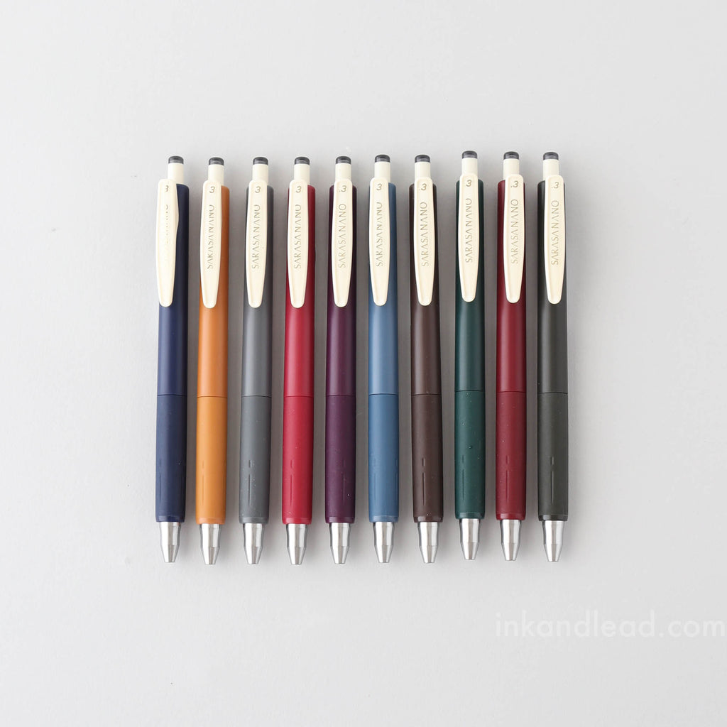 Zebra Sarasa Nano Gel Pens , 0.3 mm - Vintage Colors