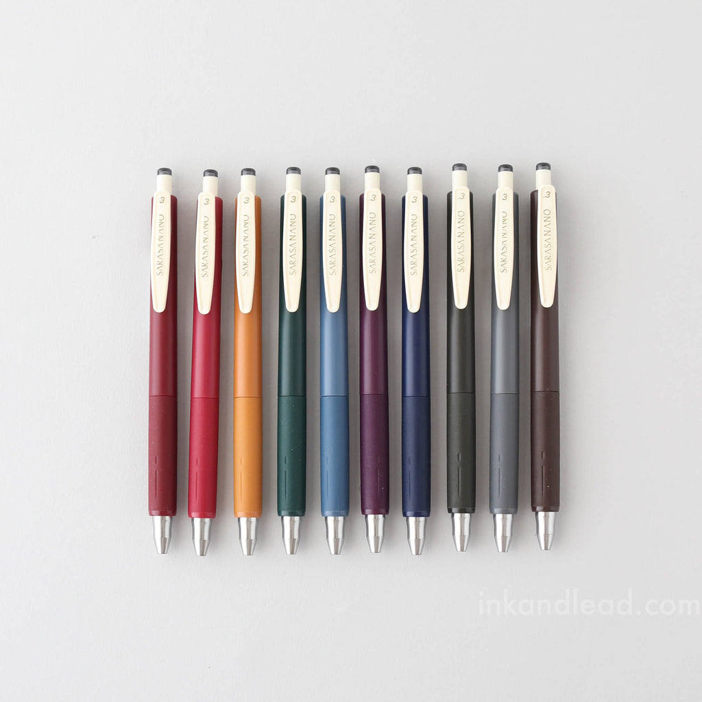 Zebra Sarasa Nano Gel Pens, 0.3 mm - Vintage Colors