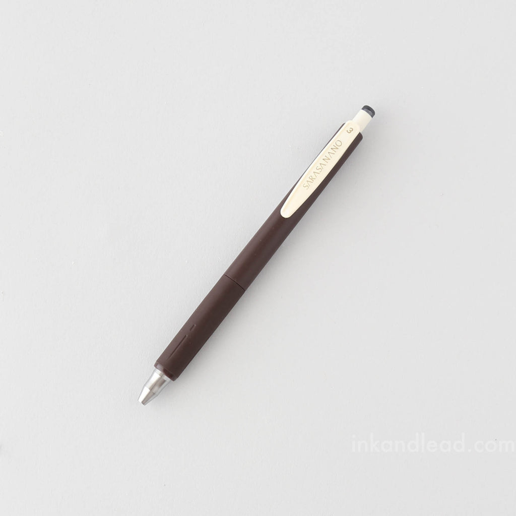 Zebra Sarasa Nano Gel Pens Vintage, 0.3 mm - Brown Gray