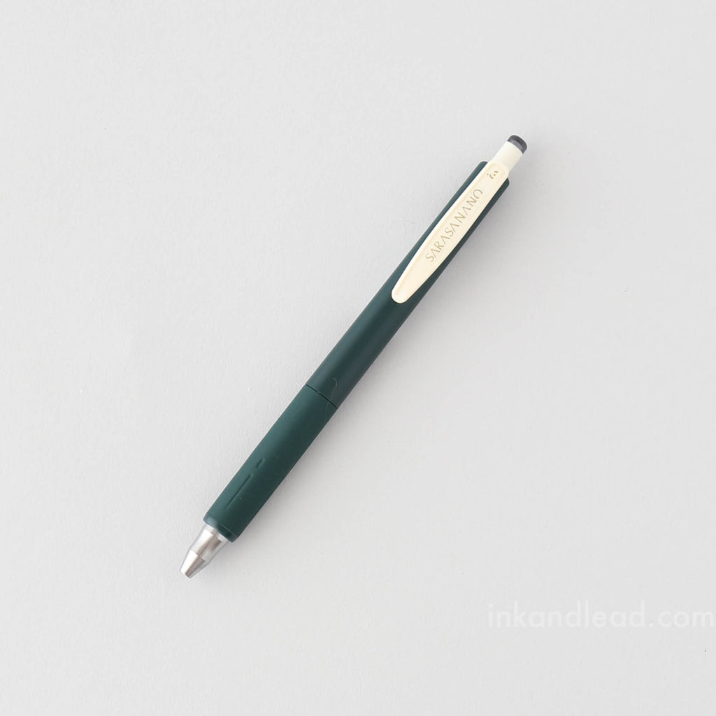 Zebra Sarasa Nano Gel Pens Vintage, 0.3 mm - Green Black