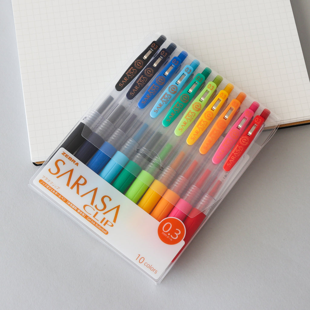 Sarasa Clip Gel Pens 0.3 mm (set of 10)