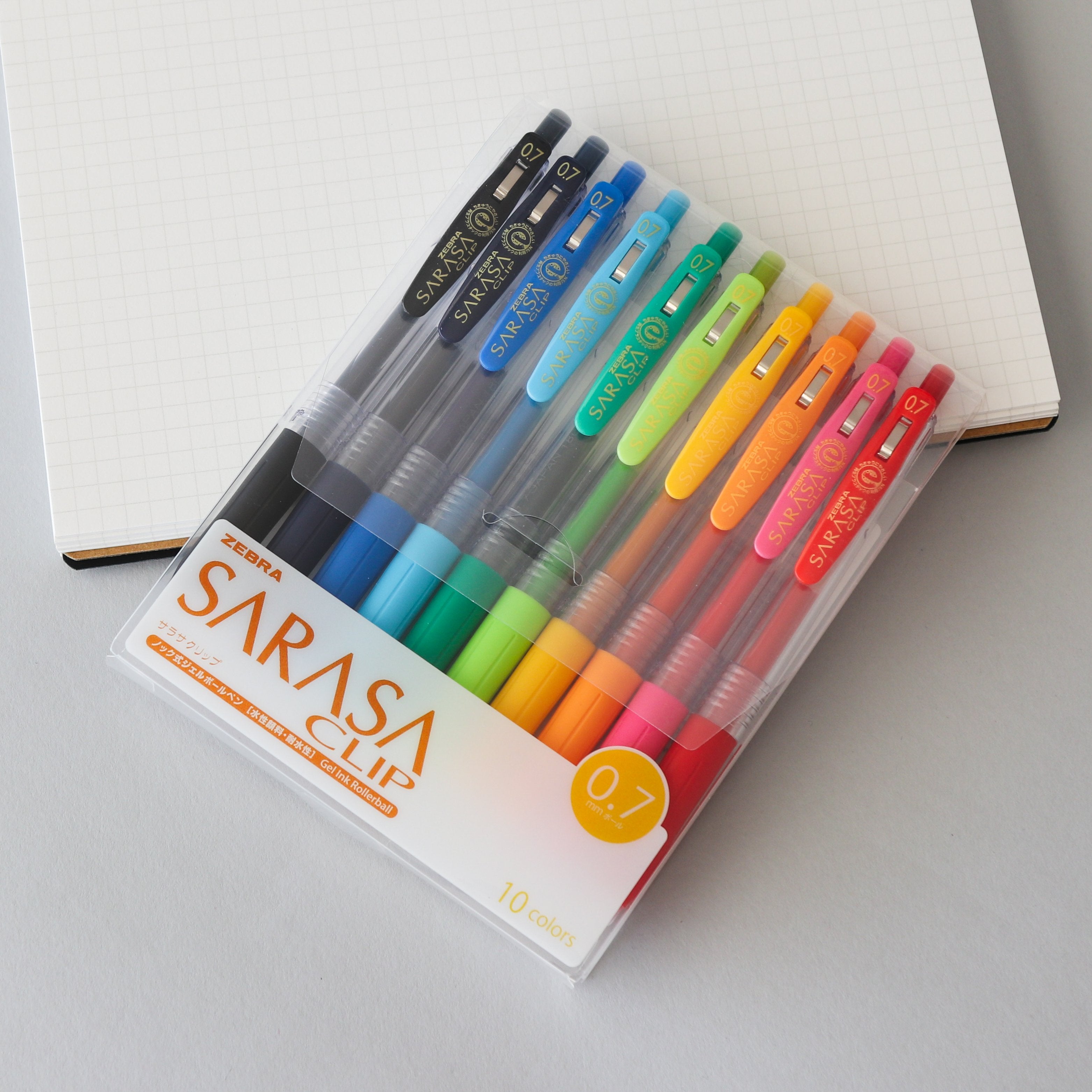 Zebra Sarasa Clip Gel Pens 0.7 mm (10 color set) – Ink & Lead