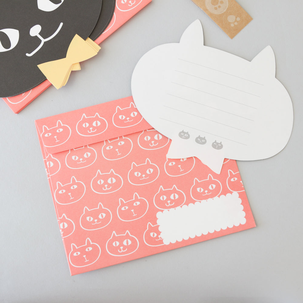 Cat Face Letter Paper and Envelop Set