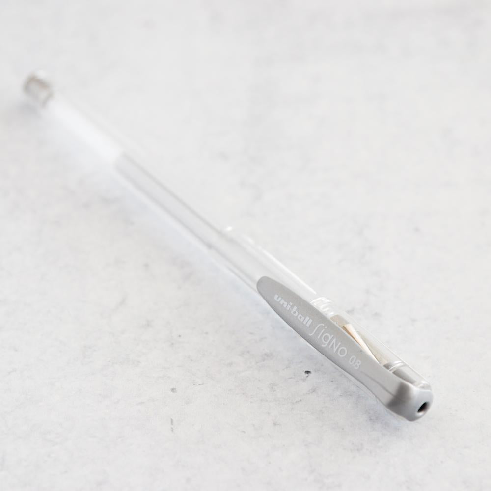 Uni-ball Signo Metallic Silver Gel Pen 0.8 mm