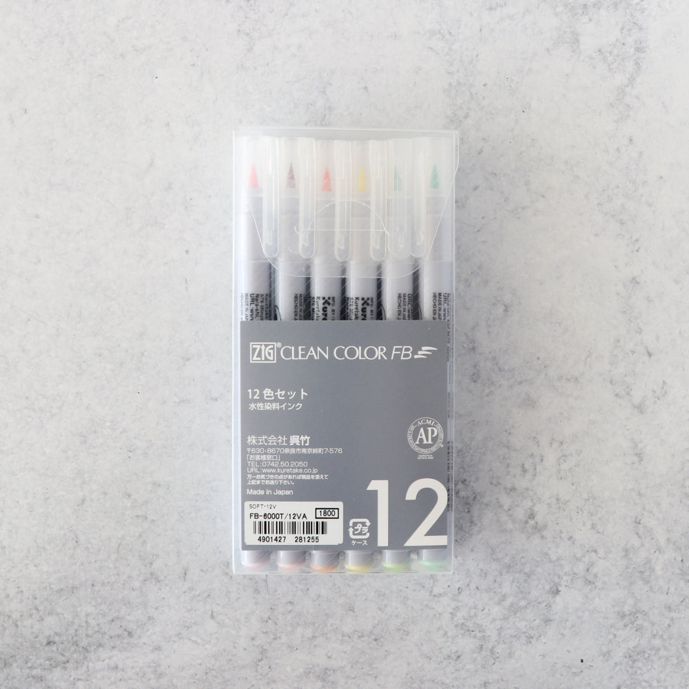 ZIG Clean Color FB Brush Pens (set of 12) - Soft