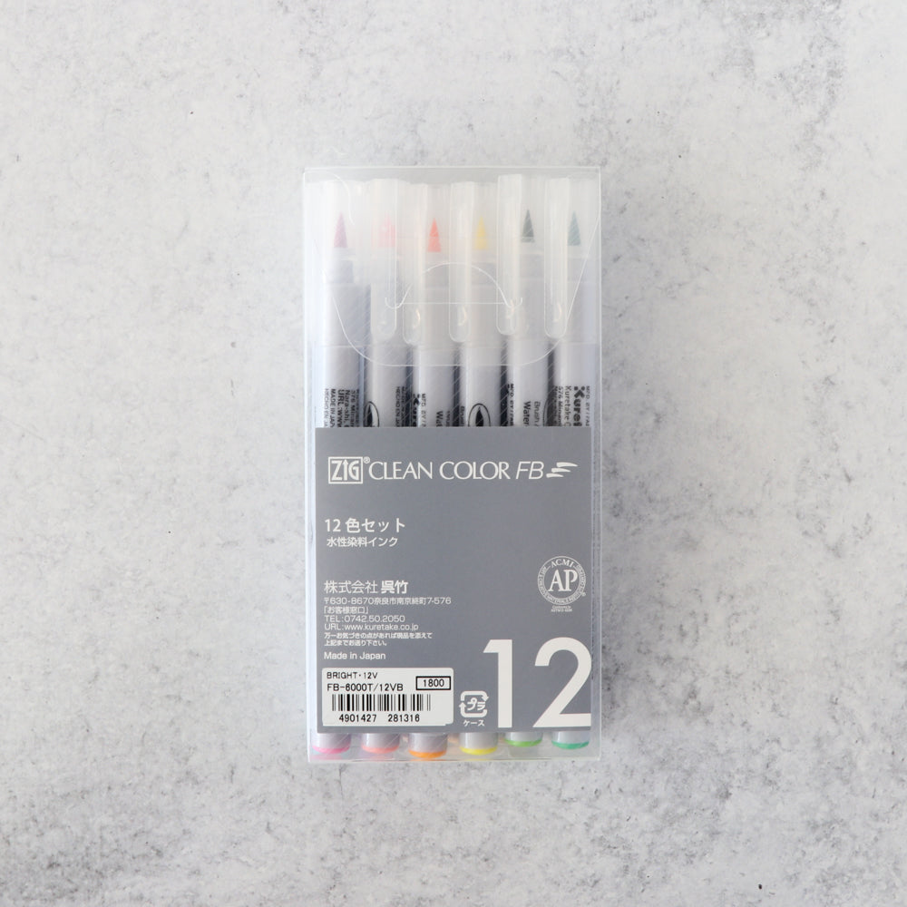 Kuretake ZIG Clean Color FB Brush Pens - Bright