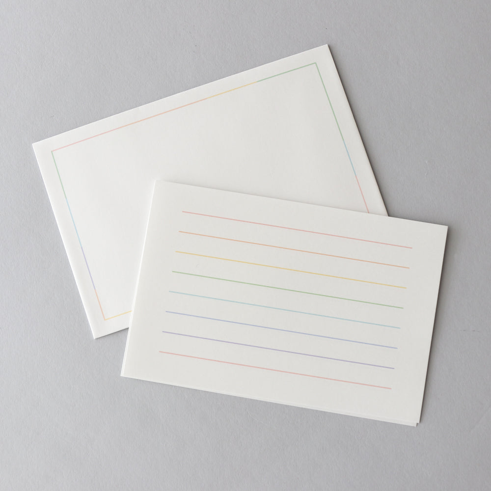 Mini Lined Letter Paper with Matching Envlopes in Rainbow