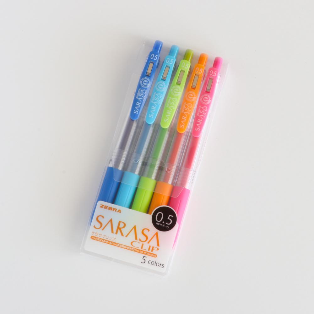 Sarasa Clip Gel Pens 0.5 mm (5 color set)