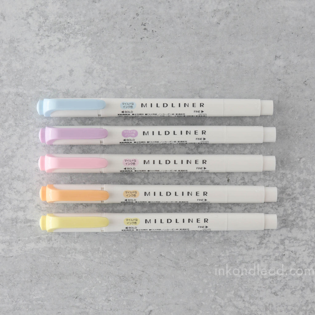 Zebra Mildliner Double Tip Highlighter - Gentle Mild (5 color set) – Ink &  Lead