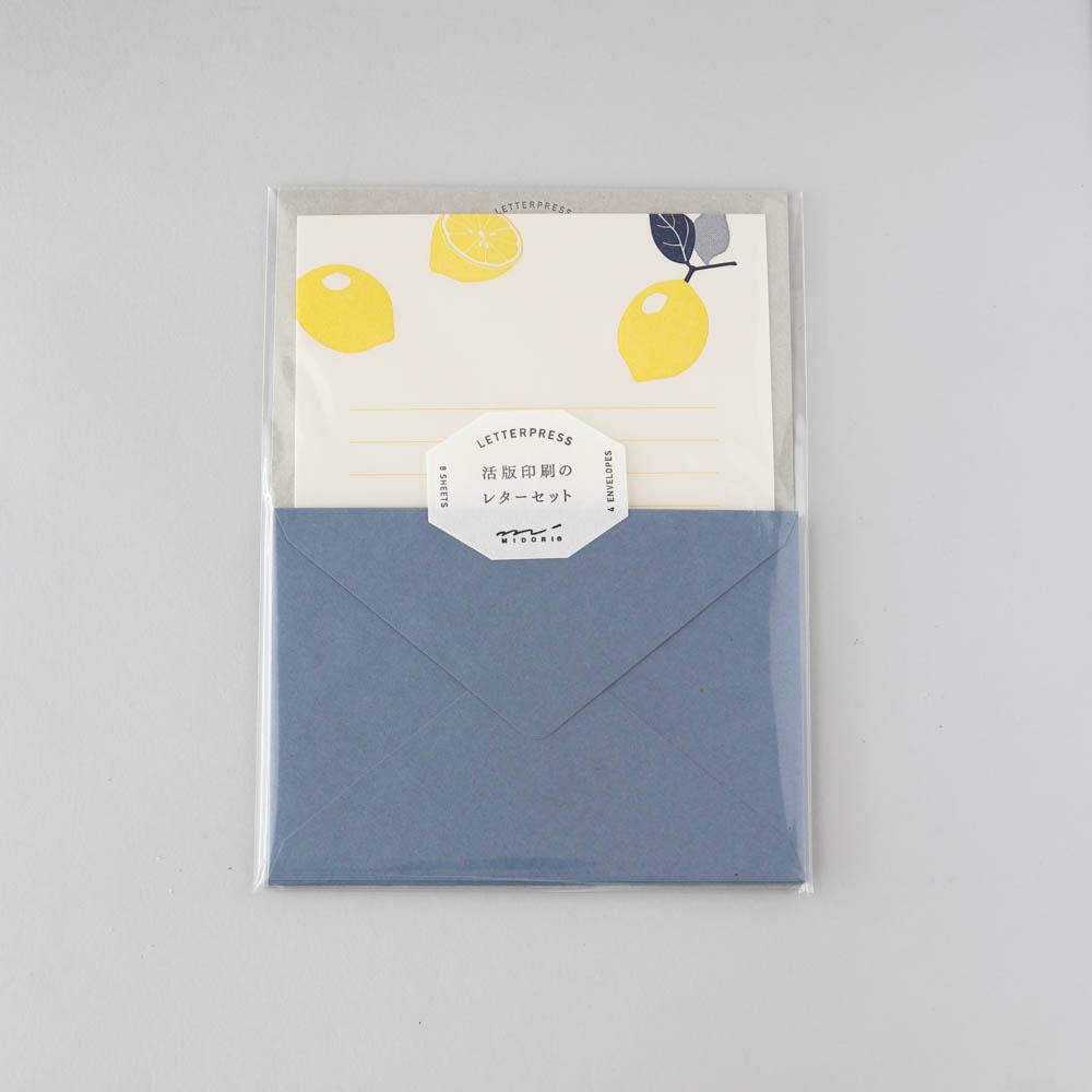 Midori Letterpress Letter Set - Lemon