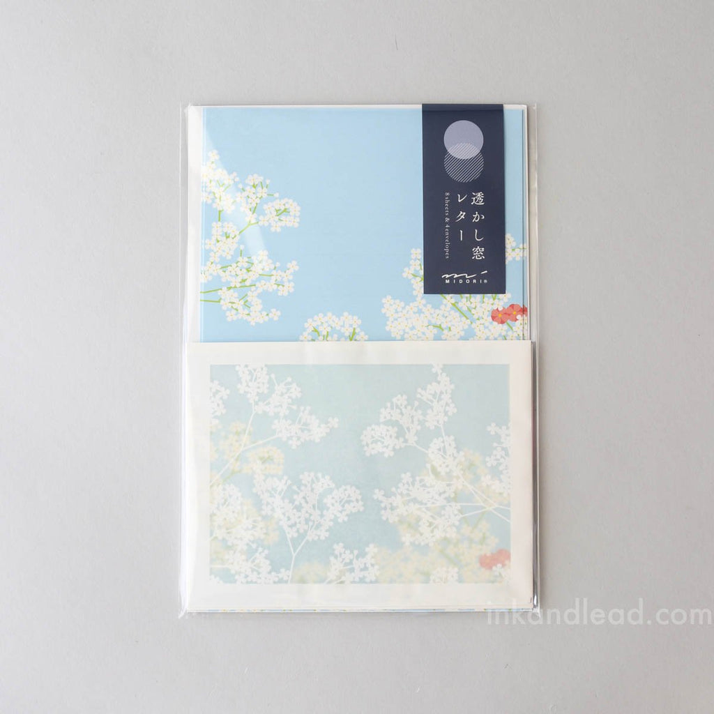 Midori Letter Set Openwork Window Envelope - Floral
