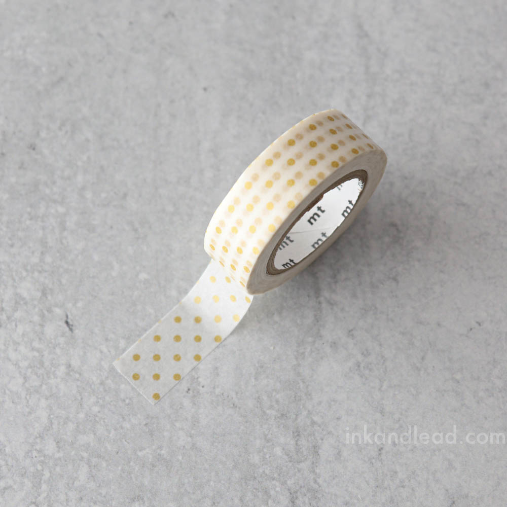 MT Patterns Washi Tape - Dot S Gold (15 mm)
