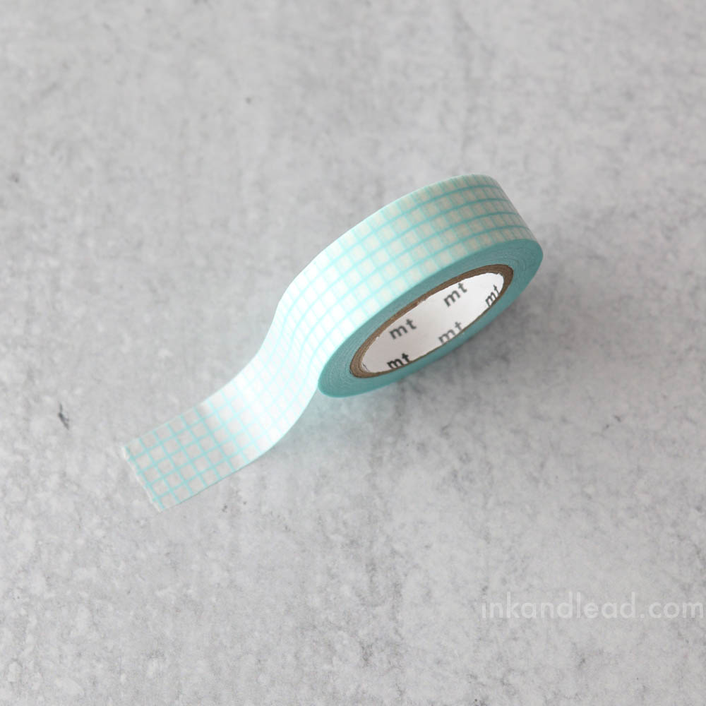 MT Patterns Washi Tape - Graph Mint Blue (15 mm)