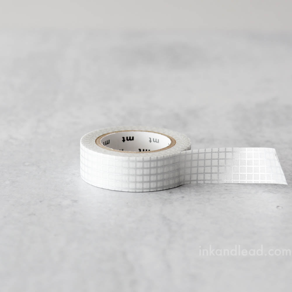 MT Patterns Washi Tape - Graph Silver (15 mm)