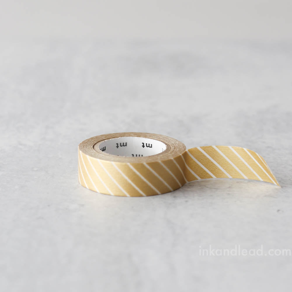 MT Patterns Washi Tape - Stripe Gold (15 mm)