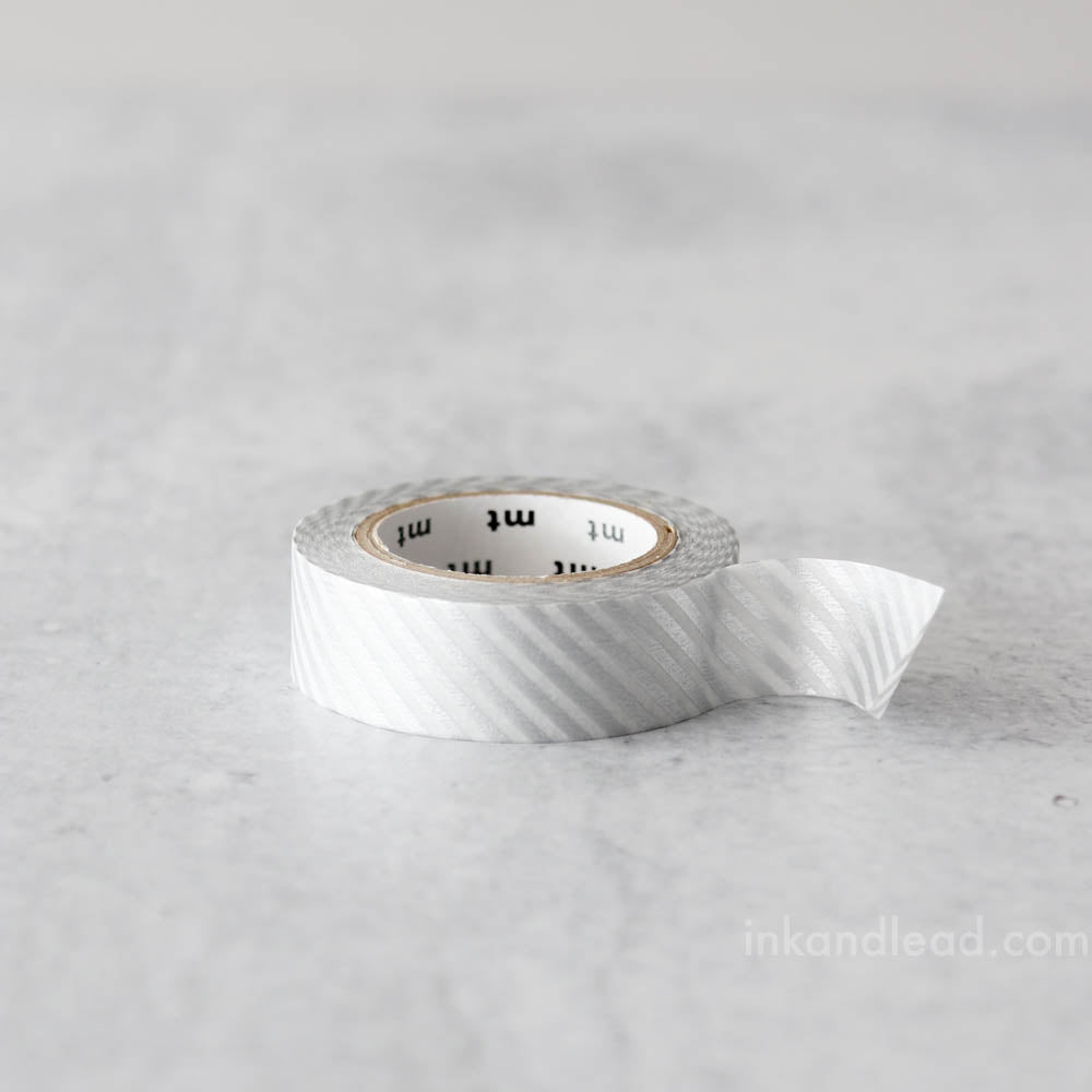 MT Patterns Washi Tape - Stripe Silver (15 mm)