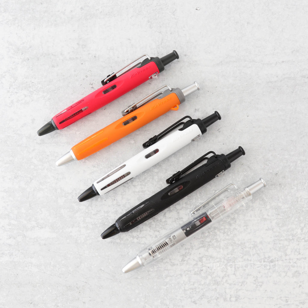 Tombow Airpress Ballpoint Pens, 0.7 mm - Red, Orange, White, Black, Clear