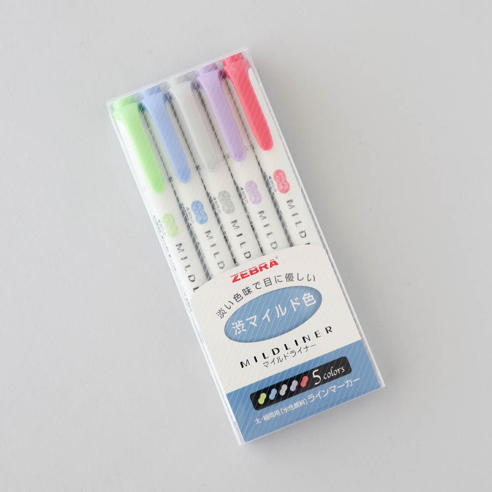 Zebra Mildliner Double Tip Highlighter (5 color set) - Cool & Refined – Ink  & Lead