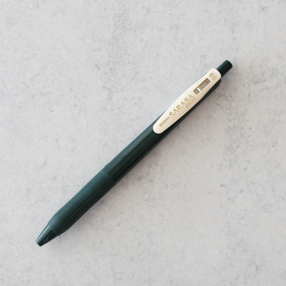 Zebra Sarasa Clip Gel Pen Vintage - Green Black