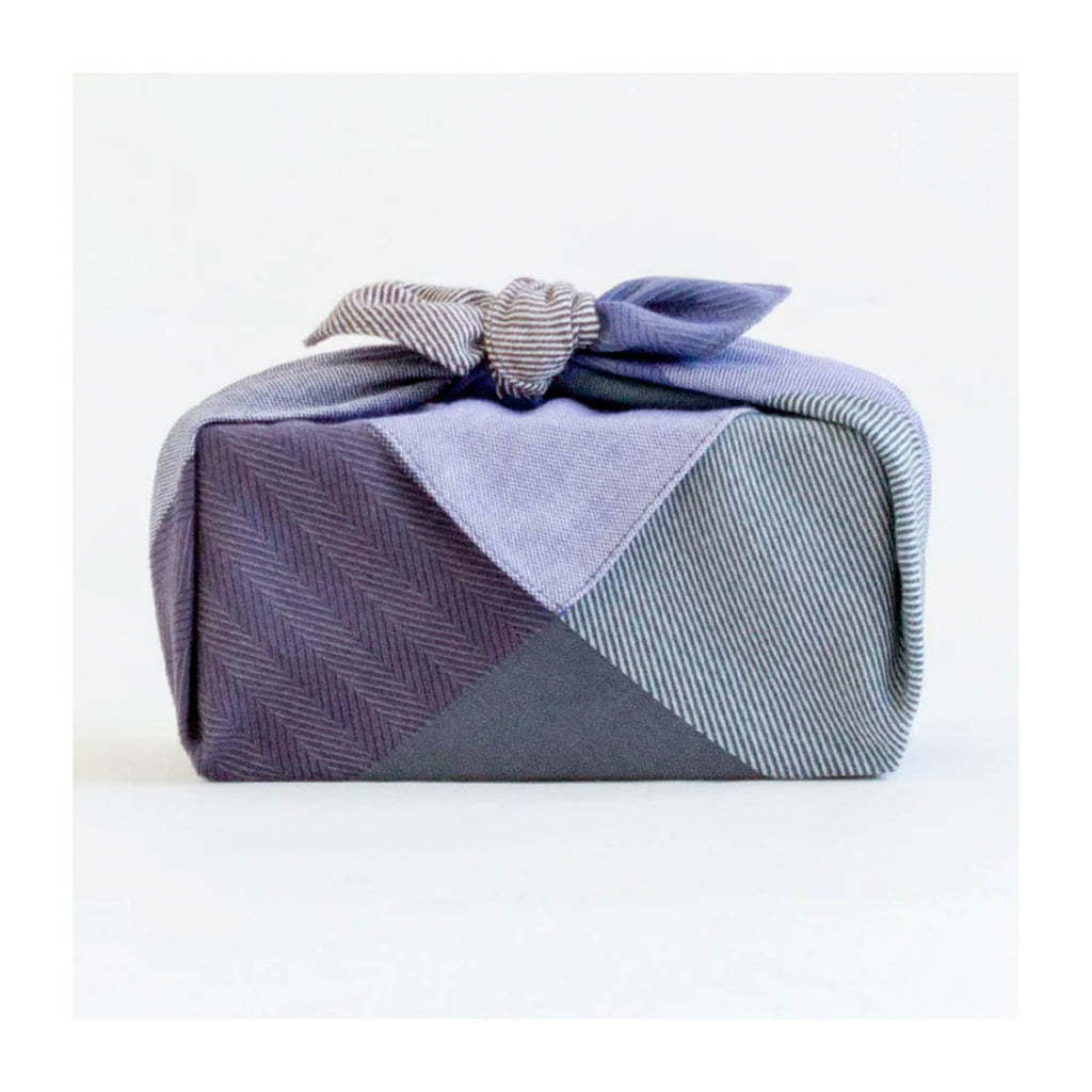 Musubi Furoshiki Cloth Wrap, 48 cm, Check - Navy Blue