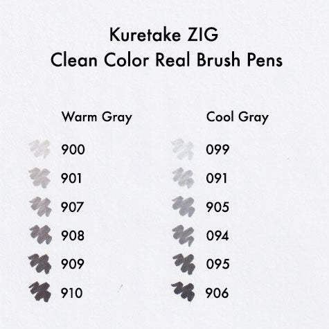 Kuretake ZIG Clean Color Real Brush Pens | Color Chart