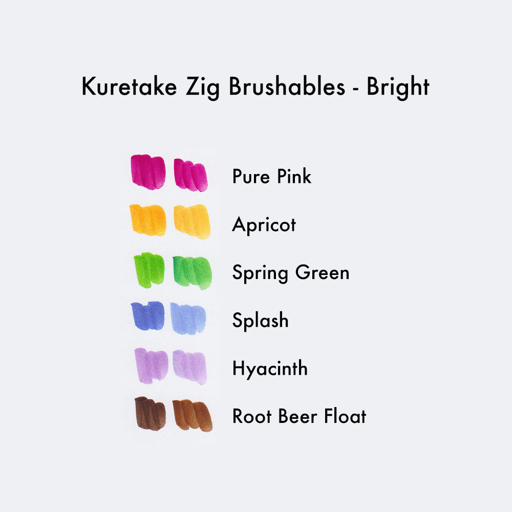 Zig Brushables Bright Color Chart