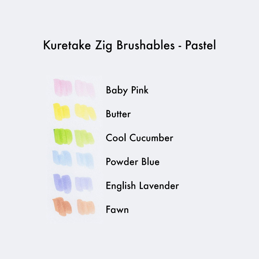 Zig Brushables Pastel Color Chart