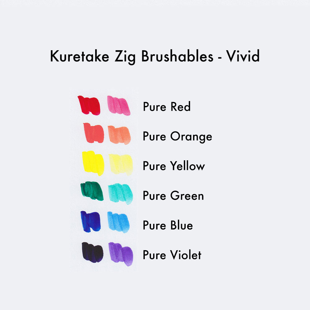Zig Brushables Vivid Color Chart